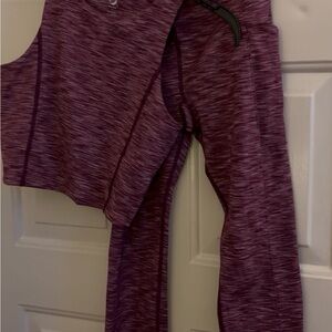 Lou&Grey Vibrant Purple Women's Leggings and Crop Top Set
